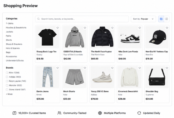 Bbdbuy shopping preview showing product categories and item options